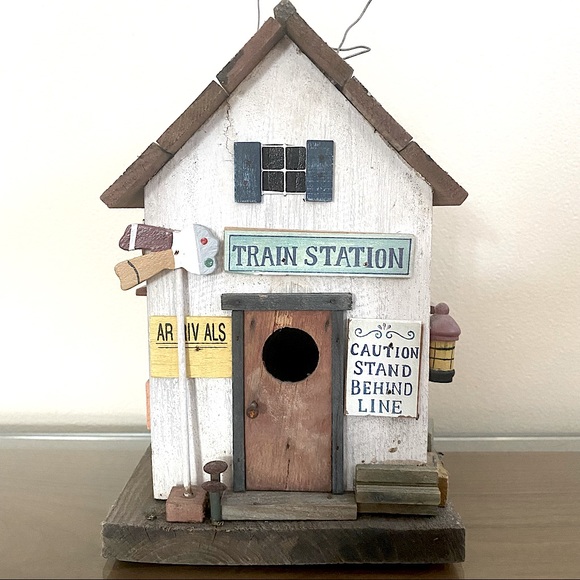 Vintage Other - Vintage Handmade Ashburn Train Station Wooden Birdhouse
